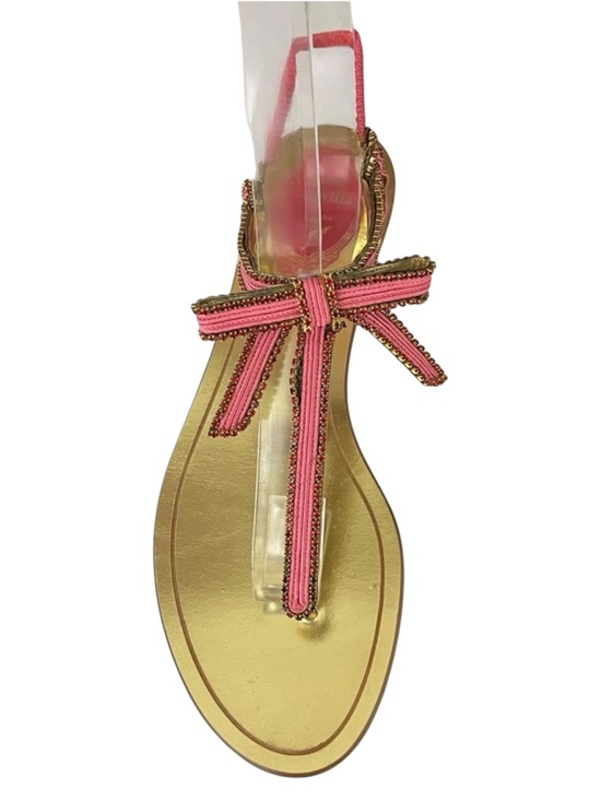 Rene Caovilla Shoes - Rene Caovilla Gold & Pink Bow-Embellished Sandals